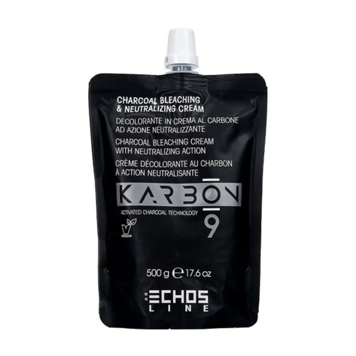 Освітлювальний крем для волосся Echosline Charcoal Bleaching &amp; Neutralizing Cream з вугіллям, 500 г